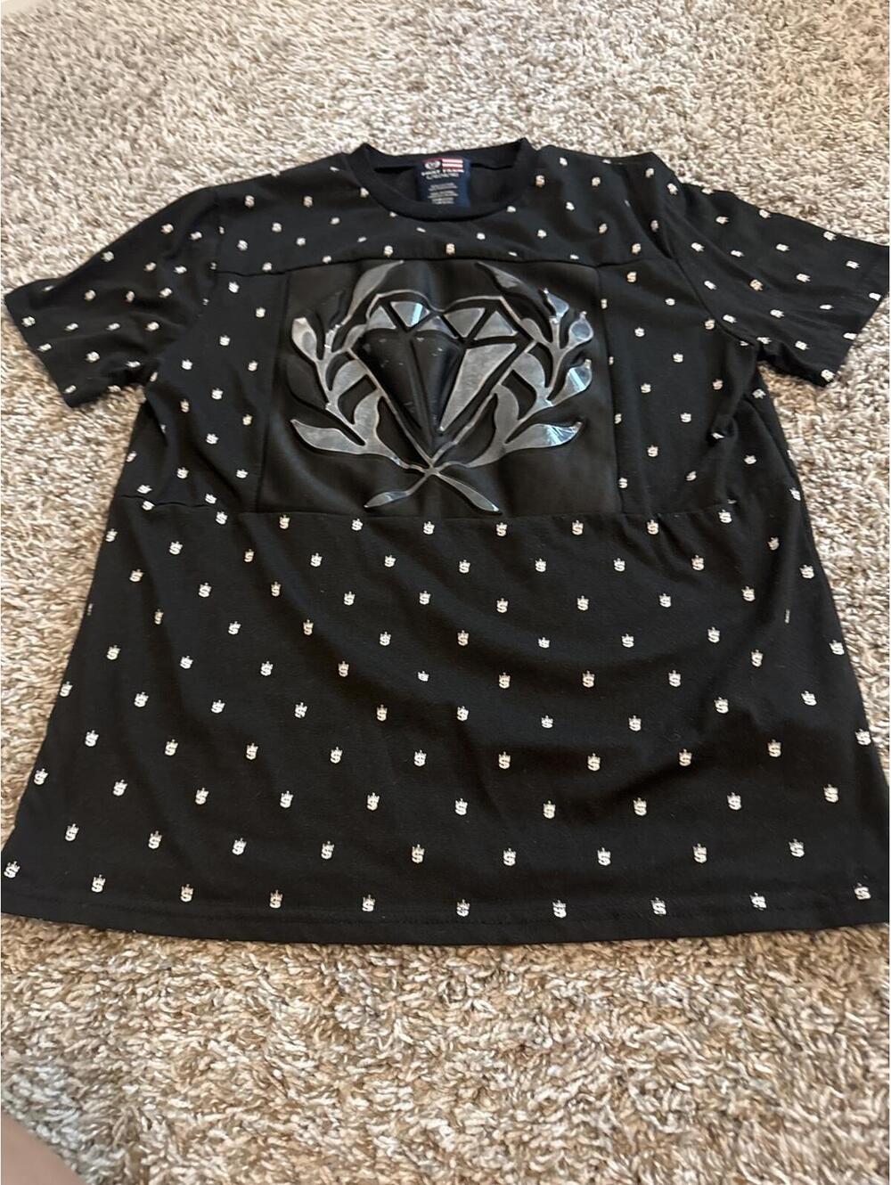 Phat Farm Boys Black Graphic Tee L/G 14/16 Polka Dot Style